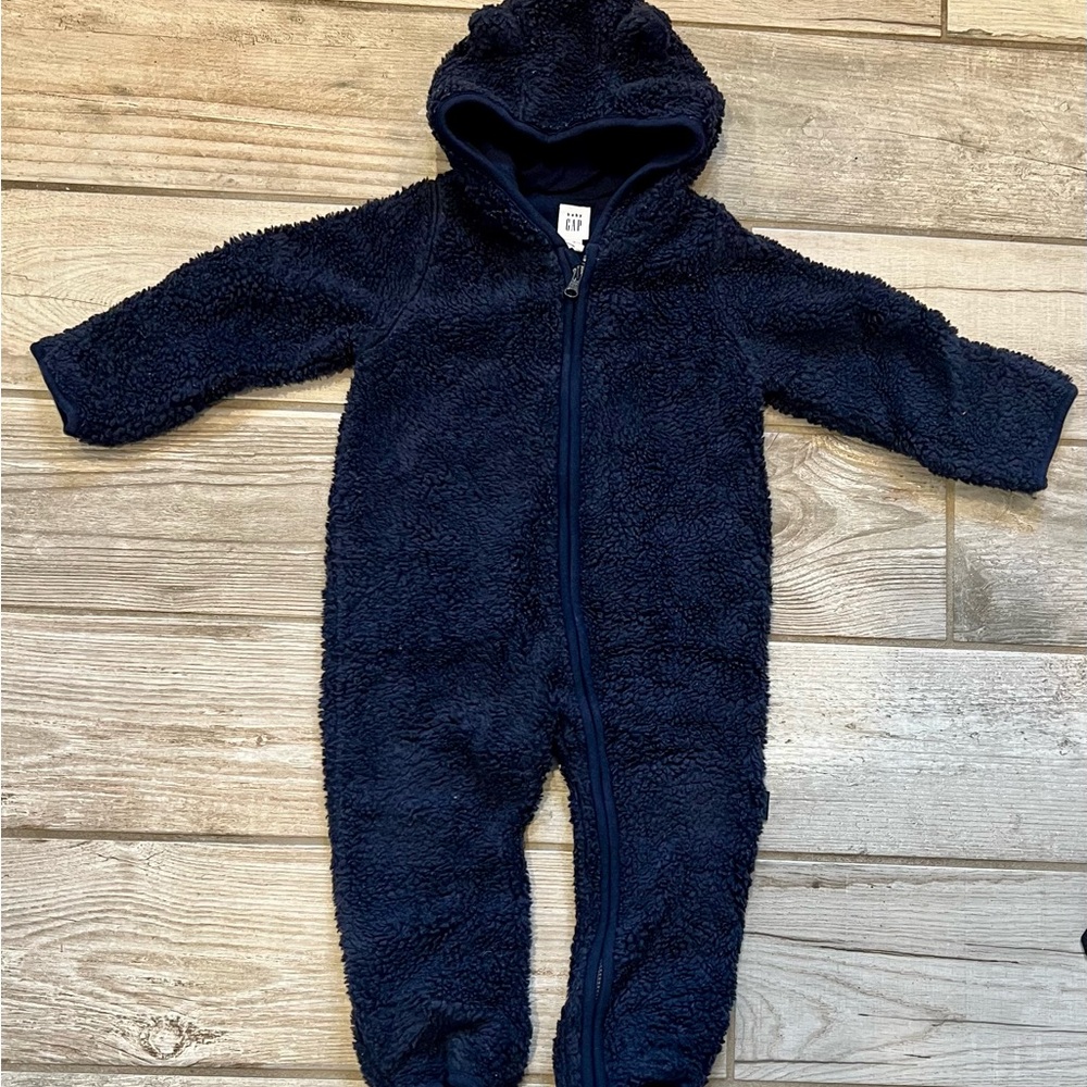 Cozy Fleece Navy Blue Baby Gap Onesie